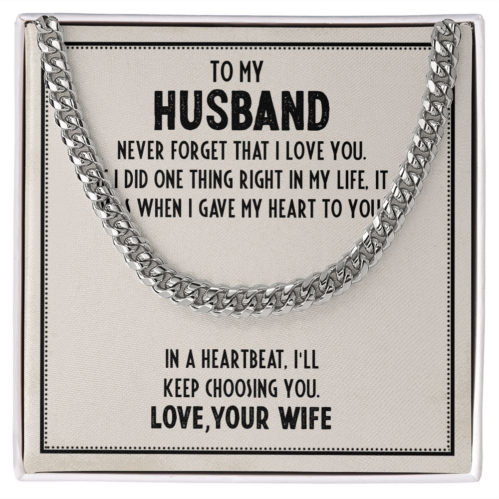 To My Husband Cuban Chain